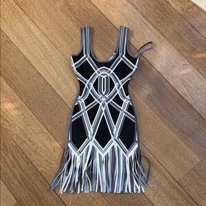 Herve Leger Mini Dress with Fringes